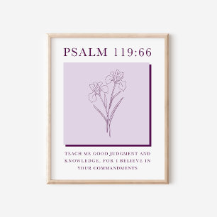 Poster Salmo 119:66 Flor de Íris Cristã Moderna