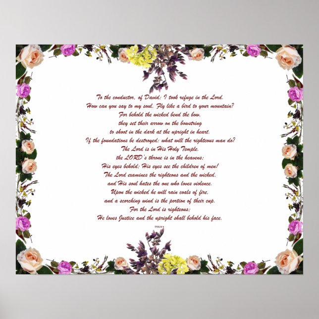 Poster Salmo 11, voa como um pássaro para a sua montanha. (Frente)