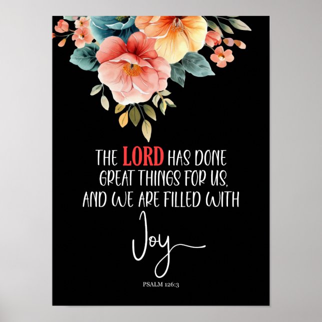 Poster Salmo 126:3 O Senhor fez (Frente)