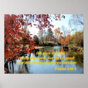 Poster Salmo 136:1 Oh dê obrigados ao Senhor