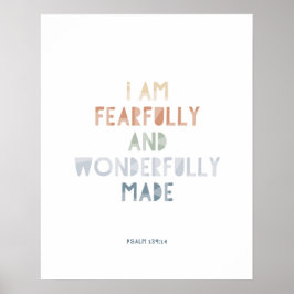 Poster Salmo 139:14 Eu Fui Feito de Maneira Espantosa e M