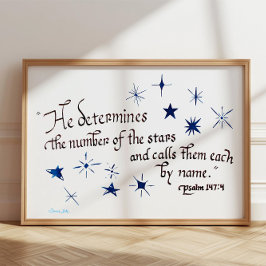 Poster Salmo 147 4 Estrelas Bíblia Verso Cristã