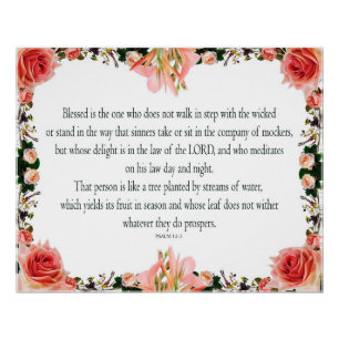 Póster Salmo 1, Dia da Lei e Noite, gera sua Fruta,