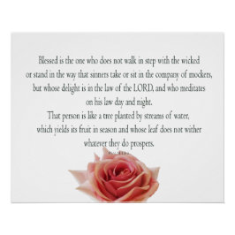 Póster Salmo 1, Dia e Noite da Lei, Fluxos de Águas,