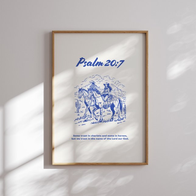 Poster Salmo 20:7 - Alguma confiança em cavalos (Criador carregado)