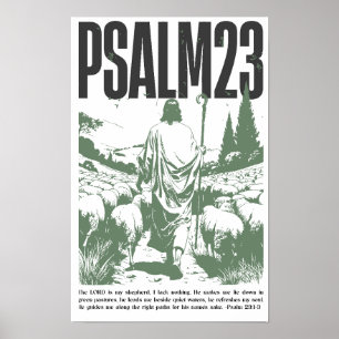 Poster Salmo 23:1-3 “O Senhor é o Meu Pastor” Cartaz