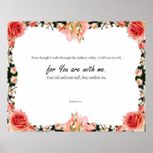 Poster Salmo 23:4, Salmo de David, não temerei Mau