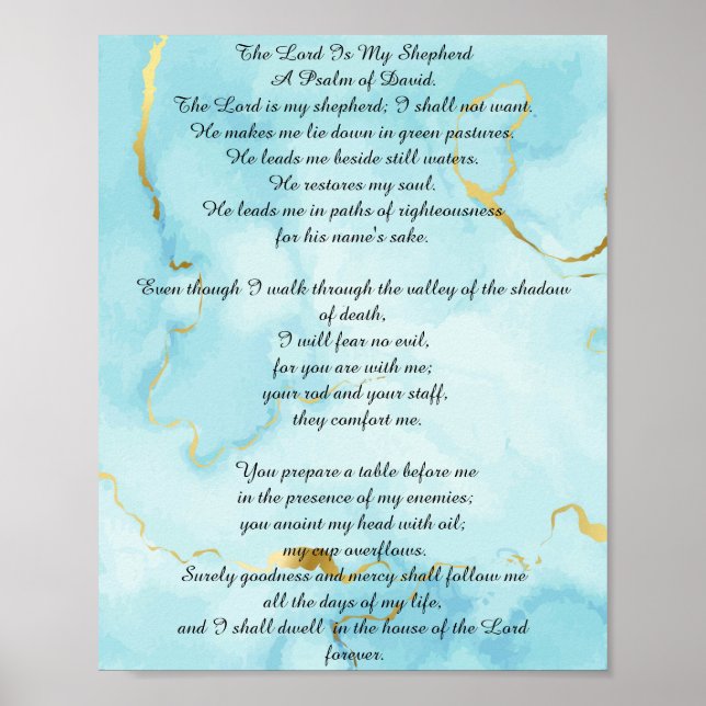 Poster Salmo 23 citas bíblicas (Frente)