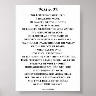 Poster Salmo 23 KJV em negrito fonte Cinzel