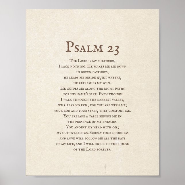 Poster Salmo 23 O Senhor é o meu Pastor (Frente)