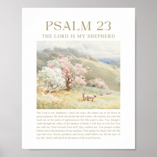 Poster Salmo 23 O Senhor é o Meu Pastor (Frente)