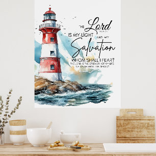 Poster Salmo 27:1 Bíblia LORD é minha Luz e Salvação