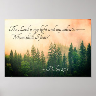 Poster Salmo 27:1 O Senhor é a minha luz e a minha salvaç