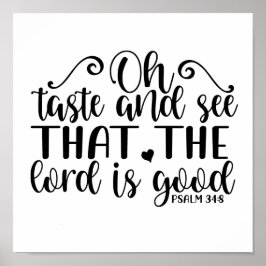 Poster Salmo 34:8 Prove e veja que o Senhor é bom