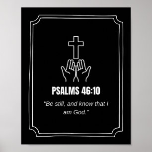 Poster Salmo 46:10 KJV Versículo Bíblico Minimalista