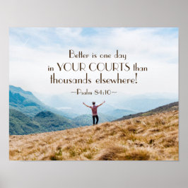 Póster Salmo 84:10 Melhor é Um dia na Bíblia dos Tribunai