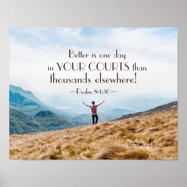 Póster Salmo 84:10 Melhor é Um dia na Bíblia dos Tribunai (Frente)