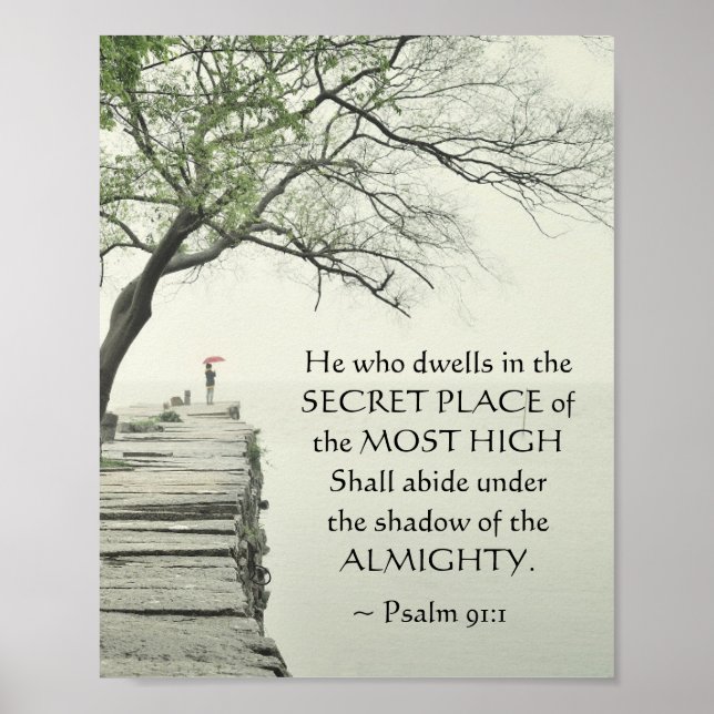 Poster Salmo 91:1 Aquele que mora no lugar secreto (Frente)