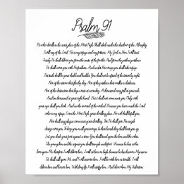 Poster Salmo 91 Decoração Bíblica Pena Arte Cristã