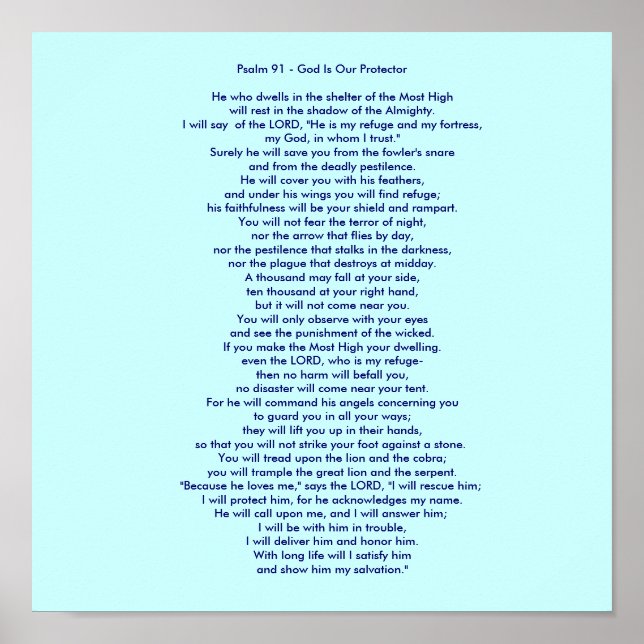 Póster Salmo 91 - Deus É Nosso Protetor (Frente)