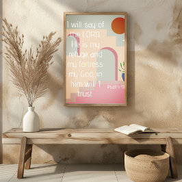 Poster Salmo 91 Ele É Meu Refúgio Escritura Bíblica