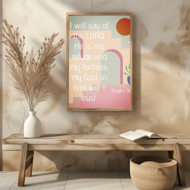 Poster Salmo 91 Ele É Meu Refúgio Escritura Bíblica (Psalm 91 He Is My Refuge Bible Scripture Poster
)
