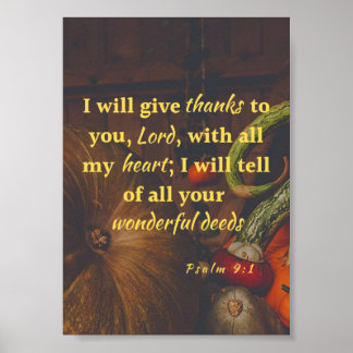 Poster Salmo 9:1 Obrigado do Senhor