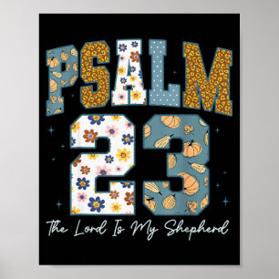 Poster Salmo Cristão 23 Retro O Senhor É Meu Pastor B