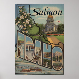 Póster Salmões, letra ScenesSalmon de IdahoLarge,