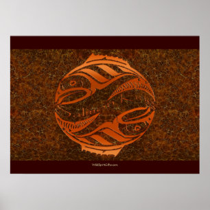 Poster SALMON da arte do REI nativo americano do