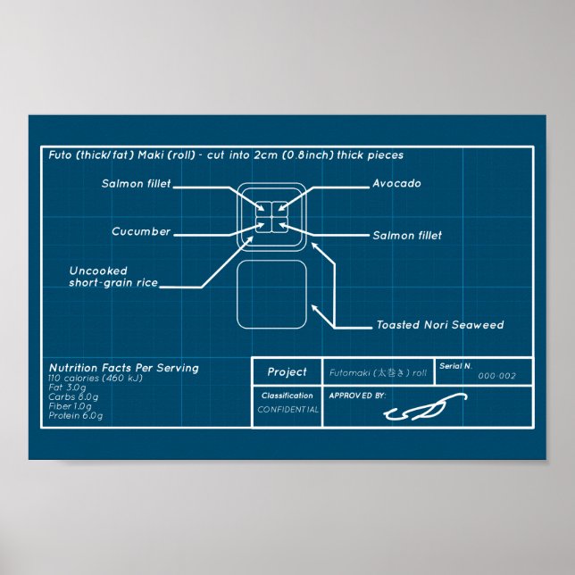 Poster Salmon futomaki (Frente)