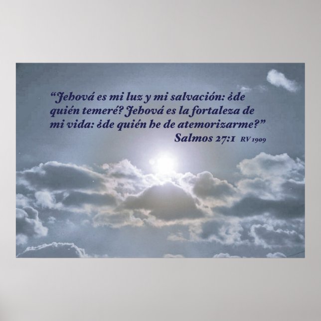 Póster Salmos 27:1 con el Cielo (Frente)