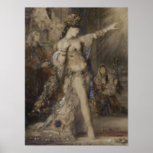 Poster Salome e detalhe da aparição de aguarela de More