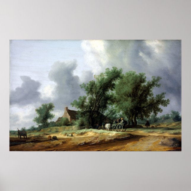 Poster Salomon van Ruysdael Road no Dunes com passagem (Frente)
