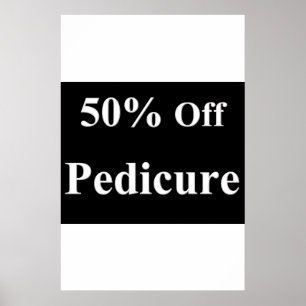 Poster Salon Barbershop Cartazes 50% Off Pedicure