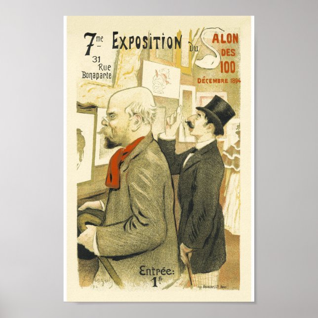 Poster Salon De Cents 1894 Vintage Publicidade Francesa (Frente)