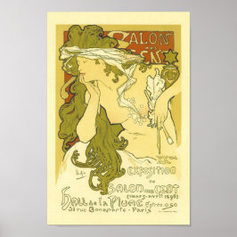 Poster Salon de Cents Bella De La Plume Vintage Anúncio F