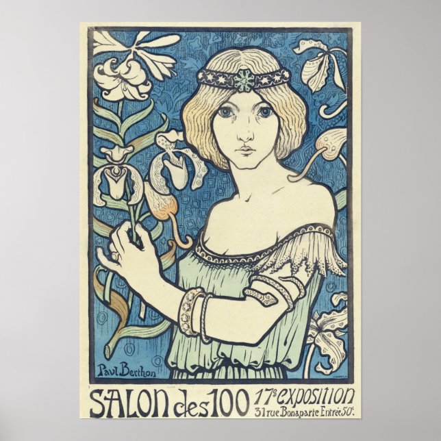 Poster Salon de cents por Paul Berthon - Art Nouveau (Frente)