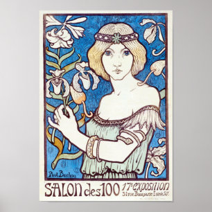 Poster Salon des Cent, cobrir de Art Nouveau por Paul Ber