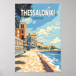 Poster Salónica Grécia Art Vintage