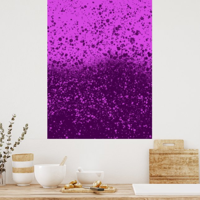 Poster Salpico Monocromático Roxo Real (Cozinha)