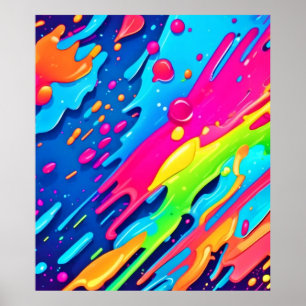 Poster Salpicos de Tinta Colorida