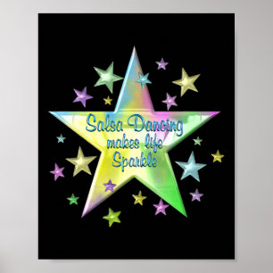 Poster Salsa Dançando Faz A Vida Espetar Estrelas