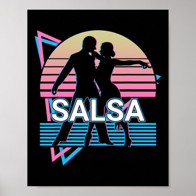 Poster Salsa Dancing Salsa Dancer Retro (Frente)