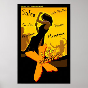 Póster Salsa - noite Latin de X