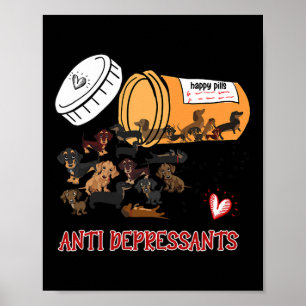 Poster Salsicha do Cão-Vinho Antidepressivos Do Cão-Vinho