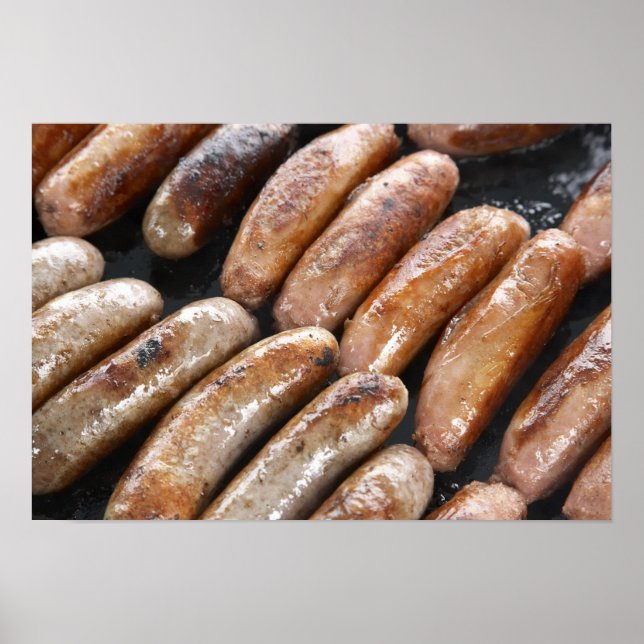 Poster Salsichas na churrasqueira (Frente)