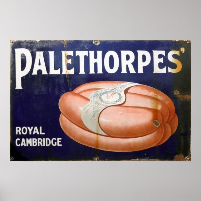 Poster Salsichas Paletorpes, Vintage Enamel Sinal. (Frente)