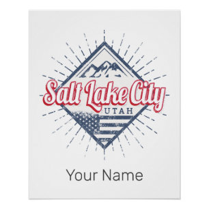 Póster Salt Lake City Utah Montanhas dos Estados Unidos E