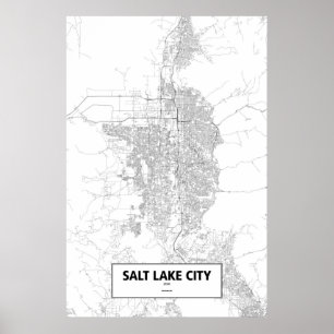 Poster Salt Lake City, Utah (preto em branco)
